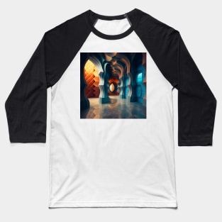 Mystical Cave Mosaic Baseball T-Shirt